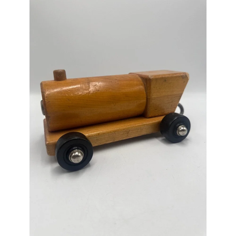 Vintage Handmade Wooden Toy Train Engine‎ Natural Wood Minimalist Collectible